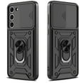 thumbnail image 4 of Elegant Choise Camera Lens Cover Phone Case with Ring Stand for Samsung Galaxy S23 Ultra/S23 Plus/S23, Black, 4 of 14