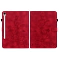 thumbnail image 1 of FJLBDE Étui pour Samsung Galaxy Tab S8/Tab S7 11 Pouces SM-X700, Portefeuille Folio à Rabat en Cuir PU à Motif Floral Embossé avec Support, Rouge, 1 of 7