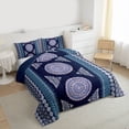 thumbnail image 3 of Homewish Vintage Bohemain Flower Bedding Comforter Set,Boho Theme Twin Comforter Sets,Blue Purple Bedding Set For Adults,Microfiber Bedroom Decor Reversible,2 Pieces, 3 of 8