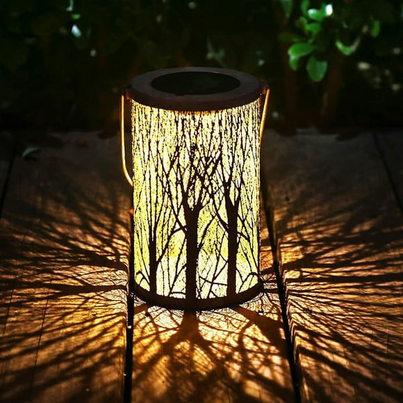 LSLJS Solar Lanterns Outdoor Hanging Lantern Lights, Hollowed-Out Metal Decor Lantern, LED Decorative Garden Light - Delicate Garden Decoration for Patio, Solar Light