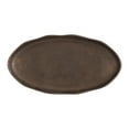 thumbnail image 5 of Kate and Laurel Alessia Modern Decorative Scalloped Oval Footed Metal Tray, 14 x 8, Bronze, Transitional Food-Safe Cast Aluminum Pedestal Tray with Rough Texture and Deckled Edge, 5 of 9