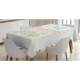 thumbnail image 1 of Eat Dessert First Tablecloth, Cursive Calligraphy with Colorful Splashed Dots, Rectangular Table Cover for Dining Room Kitchen, 60" X 84",Apple Green Coral and Dark Seafoam, by Ambesonne, 1 of 3