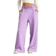thumbnail image 2 of GiLiling Girls Sweatpants, Cute Baggy Sweatpant for Teens Girl, Casual Kids Baggy Pants High Waist Elastic Joggers with Pockets (Purple, 11-12 Years), 2 of 5