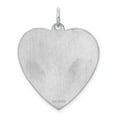 thumbnail image 3 of White Sterling Silver 31 mm 25 Rh-Plt Engraveable Heart Polished Front Back Disc Charm, 3 of 3