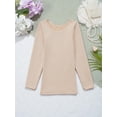 thumbnail image 5 of TSSOE Girls Thermal Underwear Set for Kids Long Johns Set Base Layer Long Sleeve Top with Pantyhose Type D Nude S, 5 of 8