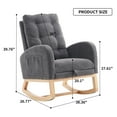thumbnail image 6 of Timbernest Accent Rocking Chair with Footrest, High Back, Rubberwood Rocking Legs for Nursery, Living Space, Teddy Gray, 6 of 10
