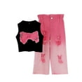 thumbnail image 3 of THDHVS Toddler Girl Outfits, Embroidered Bow Top with Ombre Distressed Denim Set for Girls Spring Casual Fashion Outfit and Wear 10-11 Years, 3 of 7
