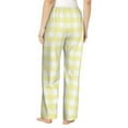 thumbnail image 3 of Fotbe Lemon Yellow Checkboard Women's Pajama Pants,Sleepwear Pants,Pj Bottoms Drawstring And Pockets-Large, 3 of 9