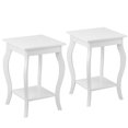 Gymax Set of 2 Accent Side Table Sofa End Table Night stand Coffee