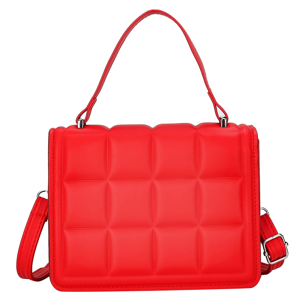 New Womens Vivid Color Studded Square Handbag Cross Body Messenger Satchel Bag