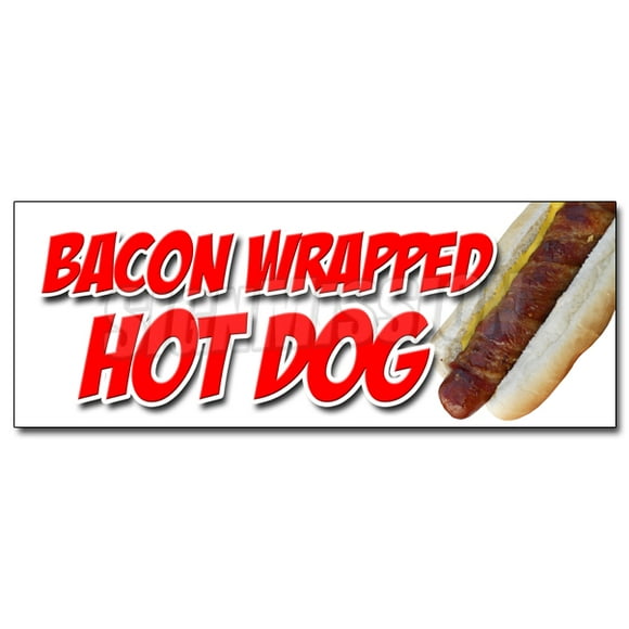 12" Bacon Wrapped HOT Dog Decal Sticker Texas Tommy Cheese deep Fried Stick
