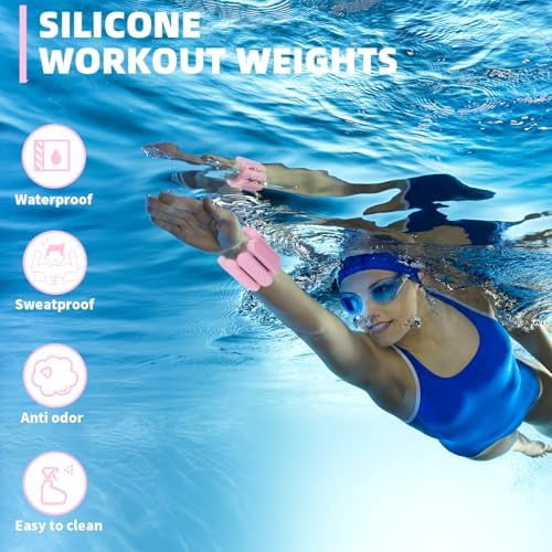 Jointown Adjustable Ankle Weights for Women Men,Wrist Weights set for Walking Running,1 Pair (1Lbs Each) Silicone Workout Weights for gym fitness, Jogging,yoga,pilates,strength training,physical