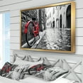 thumbnail image 3 of Designart ' Retro Vintage Red Bike ' Cityscape Photo Framed Canvas Art Print, 3 of 3