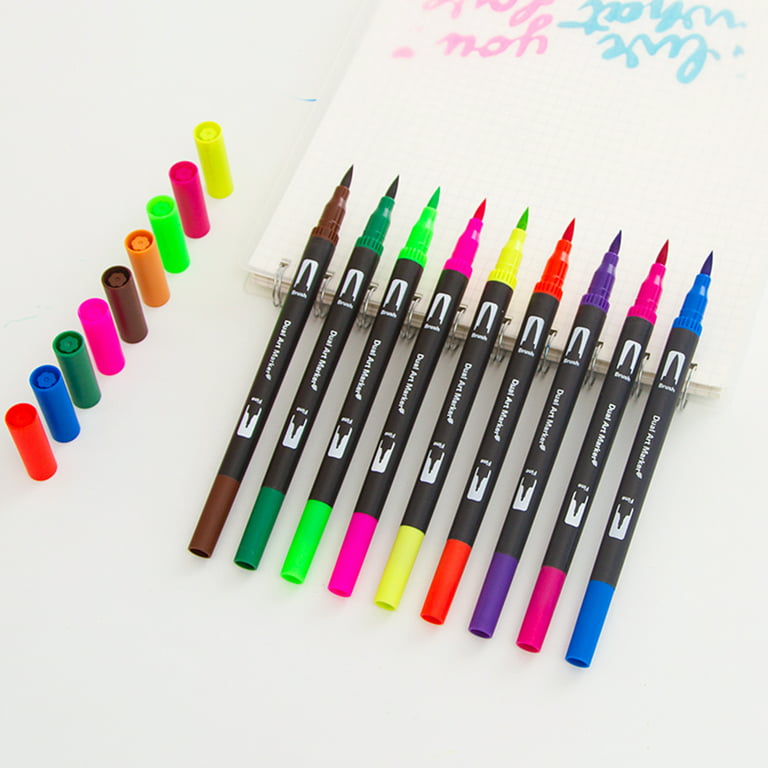 120 Colors Dual Tip Brush Pens, Fine Tip Brush Markers for Adult Coloring  Books Drawing Lettering Calligraphy(120 Colors White)
