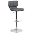 thumbnail image 2 of Emma + Oliver Gray Vinyl Adjustable Height Vertical Stitch Back Barstool, 2 of 12