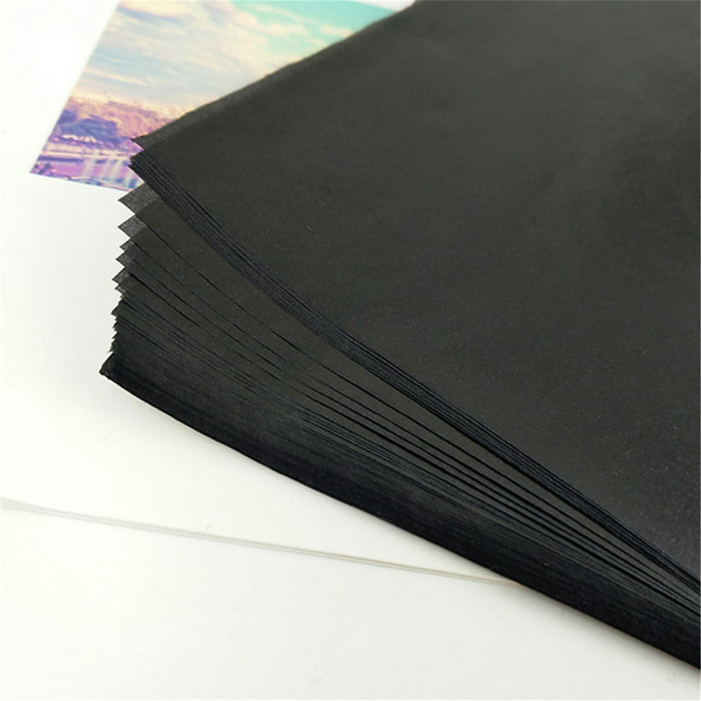 50 Sheets Carbon Paper Graphite Paper White Carbon Transfer (8.5 x 11.5  inch) Tracing Papers with 5 PCS Embossing Styluses Dotting Tools for Wood