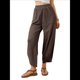 thumbnail image 2 of Pantalones Anchos y Holgados para Mujer, Estilo Palazzo Harén, Informales, con Cintura Elástica y Bolsillos. Café S, 2 of 10