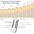 thumbnail image 4 of OSHINE Flameless Candles 9 pack LED Lights Moving Wick Real Wax Ivory Electric Candles Pillar Battery Candles Flicker Lights Votive Flames Remote Control with Timer 300+ Hours Halloween, 4 of 6