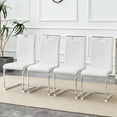 thumbnail image 6 of TesNus White Dining Chairs Set of 4, PU Leather High Back Upholstered Chairs with Chrome Metal Legs for Kitchen and Dining Room, 6 of 8