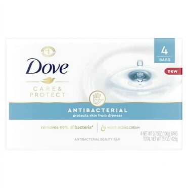 Dove Beauty Bar Women's Bath Soap Antibacterial Care All Skin Unscented, 3.75 oz 4 Bars - ( 2 pack )