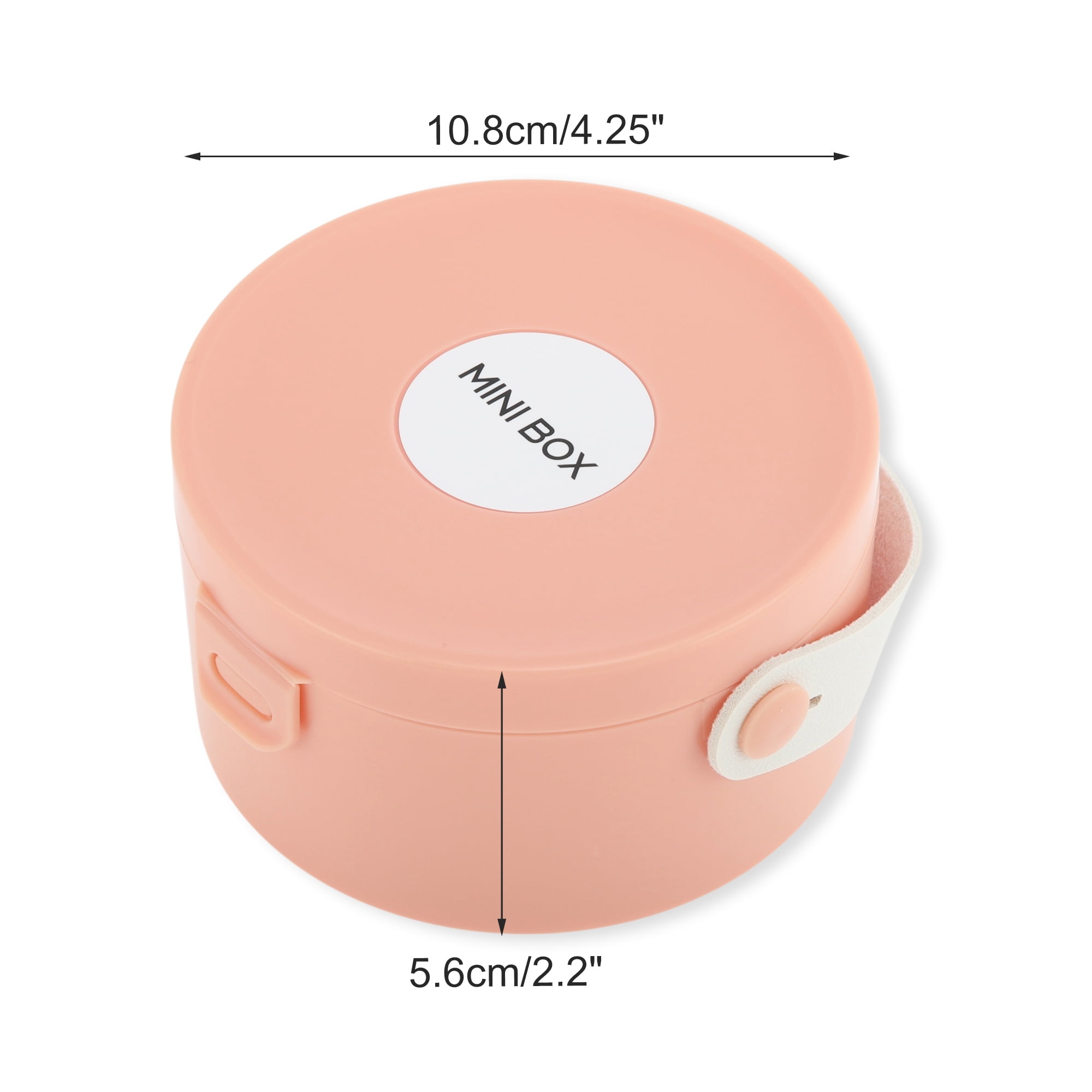 Unique Bargains Round Single-Layer Multi-Function Jewelry Box Organizer Coral Pink