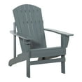 thumbnail image 2 of Outsunny Oversized Adirondack Chair, Outdoor Fire Pit and Porch Seating, Classic Log Lounge w/ Built-in Cupholder for Patio, Garden, Lawn, Dark Gray, 2 of 9