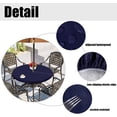 thumbnail image 3 of HAHDAXIA Nappe Ronde d'Extérieur avec Trou pour Parasol - Housse de Table Ajustée en Vinyle Imperméable et Résistante aux Taches avec Endos en Flanelle, Bord Élastique, Convient aux Tables jusqu'à 45 Pouces-56 Pouces de Diamètre, Na, 3 of 7