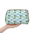 thumbnail image 4 of Naloa Mallard Duck Of Lotus Flowers Leather Makeup Bag for Purse Travel, Portable Small Cosmetic Organizer for Women and Girls, Make up Bag with Zipper, 4 of 8