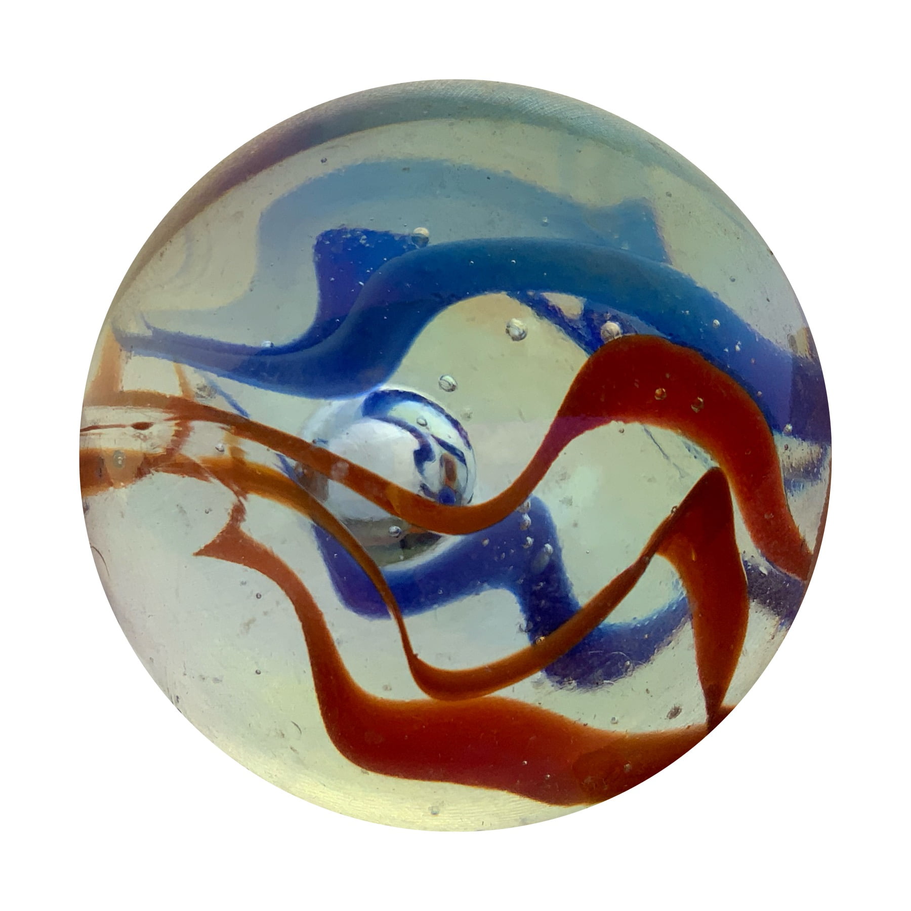 Large 2" (50mm) Fun Fair Toe Breaker Iridescent Shooter Solid Glass