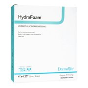 HydraFoam Foam Dressing 4 x 4.25 Rectangle No Border Waterproof Backing 00295E 10 per Box