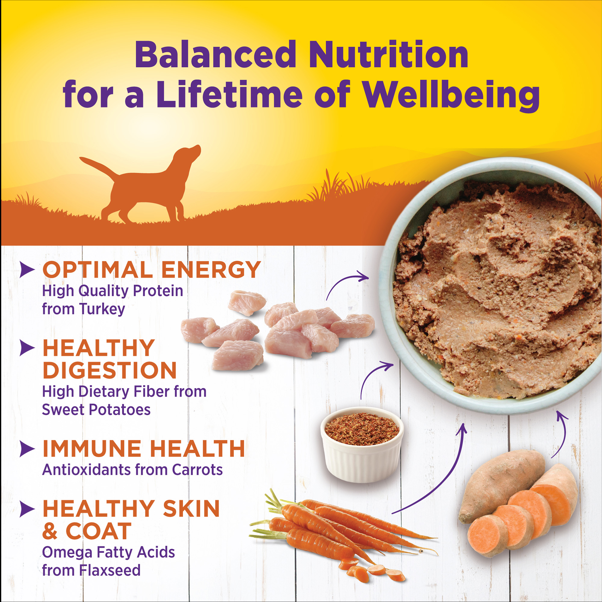 Wellness Complete Health Natural Wet Canned Dog Food Turkey & Sweet Potato, 12.5-Ounce Can (Pack of 12) - image 4 of 7