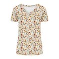 thumbnail image 5 of Viikei Women Blouses Summer Short Sleeve Tops,Dressy Blouses for Women,Women's New Short-sleeved V-neck Pullover Casual Printed Fashion Top Multicolor S, 5 of 7