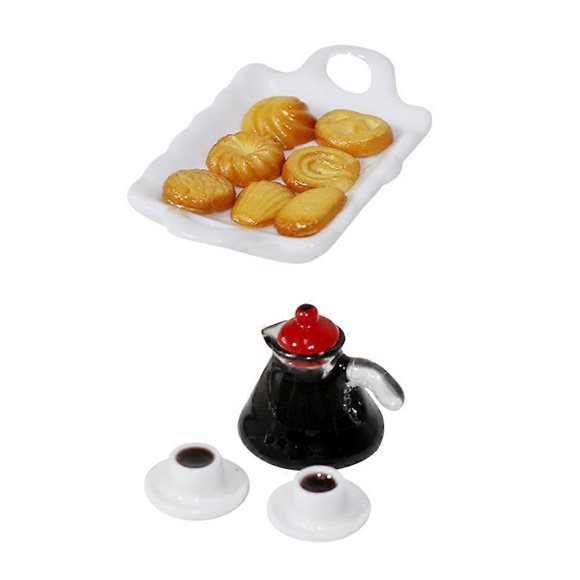 Ceramic Miniature Food Set for Decoration Assorted Color Educational Model Safe and Durable 1 Set