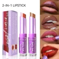 thumbnail image 2 of Lápiz labial mate de dos tonos 2 en 1, resistente al agua, de larga duración, de color altamente pigmentado, lápices labiales, labios mordidos, cambio gradual de color de labios, 2 of 5