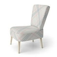 thumbnail image 2 of Designart "Cream and Blue Checked Tartan" Upholstered Patterned Accent Chair and Arm Chair, 2 of 5