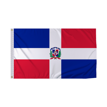 Promopatriot Dominican Republic with Seal Country Flag 3x5 Ft Outdoor Nylon Double Stitched Edges Canvas Header Brass Grommets 3'x5' Dominican Republic with Seal