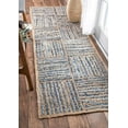 thumbnail image 3 of Indian Handloom Handmade hand Braided natural Jute and Denim Floor Area Rug, Floor Carpet Rugs, Yoga Mat Runner Rug, 3 of 5
