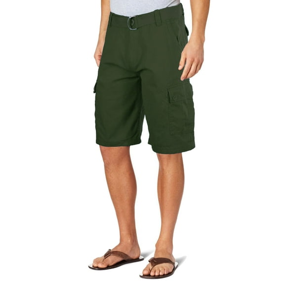 Ma Croix Men's Premium Multi Cargo Twill Cargo Shorts with Belt