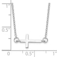 thumbnail image 4 of Sterling Silver Rhodium-plated w/ 2in ext. Sideways Cross Necklace, 4 of 4