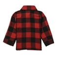 thumbnail image 2 of Seyurigaoka Christmas Parent-child Outfits, Long Sleeve Lapel Single-breasted Plaid Shirt (Black White, Red Black), 2 of 6