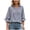 Navy, variant on Women's Striped V Neck Blouse 3/4 Sleeve Tie Cuff Collared Shirt Split Back High Low Tunic Top for Fall 2XL