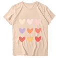 thumbnail image 3 of Camiseta de Manga Corta de Cuello Redondo Impresa para las Mujeres Día de San Valentín, Mezcla Ligera de Poliéster para Primavera Verano Otoño, 3 of 7
