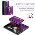 thumbnail image 5 of Dteck Zipper Wallet Case for Samsung Galaxy Z Fold 4,Premium Glitter PU Leather Case Bling Magnetic 2 in 1 Detachable Card Pocket Kickstand Shockproof Rubber Cover,Purple, 5 of 8