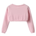 thumbnail image 6 of Zaveiop Girls Long Sleeve Knitted Bolero Cardigan Toddler Kid Cropped Button Closure Dress Up Jacket Tops Toddler Girls Sweater (13-14 Years, Pink), 6 of 9