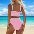thumbnail image 4 of FAIWAD Womens 2 Piece Swimsuits Sports Color Block Bikini Sets Removable Bra Pad Full Coverage Bathing Suits for Girls, 4 of 5