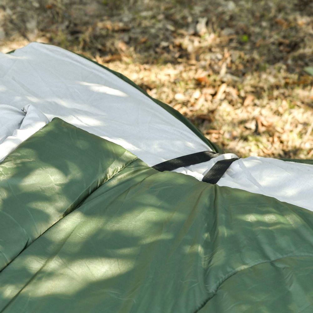 Barara King Camping Sleeping Cot with Sleeping Bag, Inflatable Air Mattress, Comfort Pillows and Carry Bag, Camping Bed for Outdoor, Travel Camp, Beach Vacation, Green