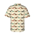 thumbnail image 3 of Balery Dachshund Dog Print Men's Hawaiian Shirts Short Sleeve Beach Shirt Relaxed Fit Vacation Button Down Shirts-X-Large, 3 of 9