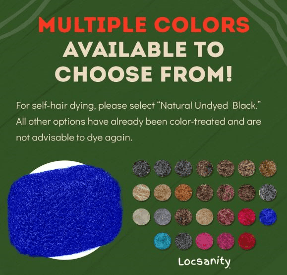 Locsanity Afro Kinky 100% Bulk Natural Human Hair for Braiding, Dreadlock Extensions, Loc Repair, Twists & Braids, 8” Length, 1 oz