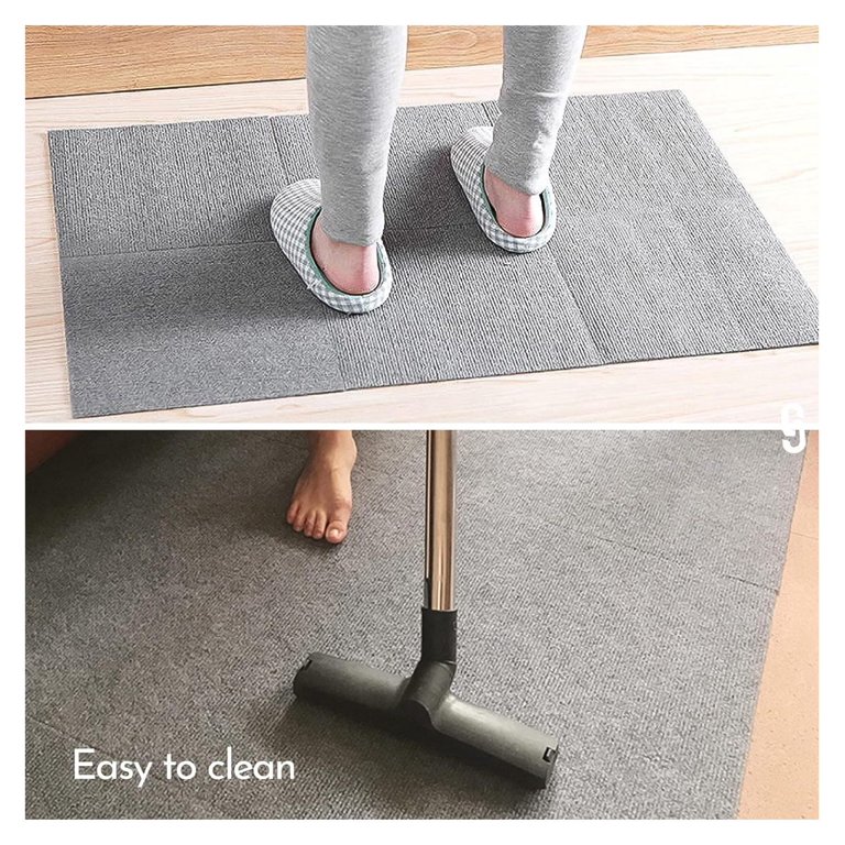 36 Sq.Ft Peel & Stick Carpet Tiles - 12"x12" Self Adhesive Floor Mats, Anti-Slip, Easy Install (Grey)