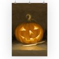 thumbnail image 3 of Jack-O-Lantern, Halloween Oil Painting (24x36 Giclee Gallery Art Print, Vivid Textured Wall Decor), 3 of 3